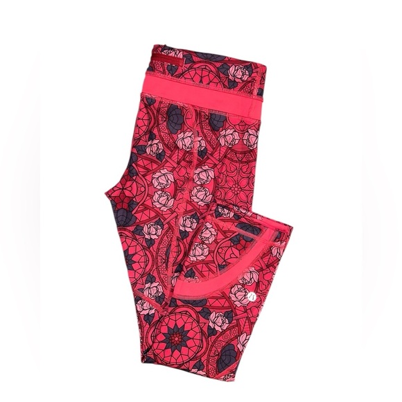 Lululemon Run Inspire Crop II Leggings Prisma Multi Guava Lava Boom Juice Size 4 - Picture 1 of 4